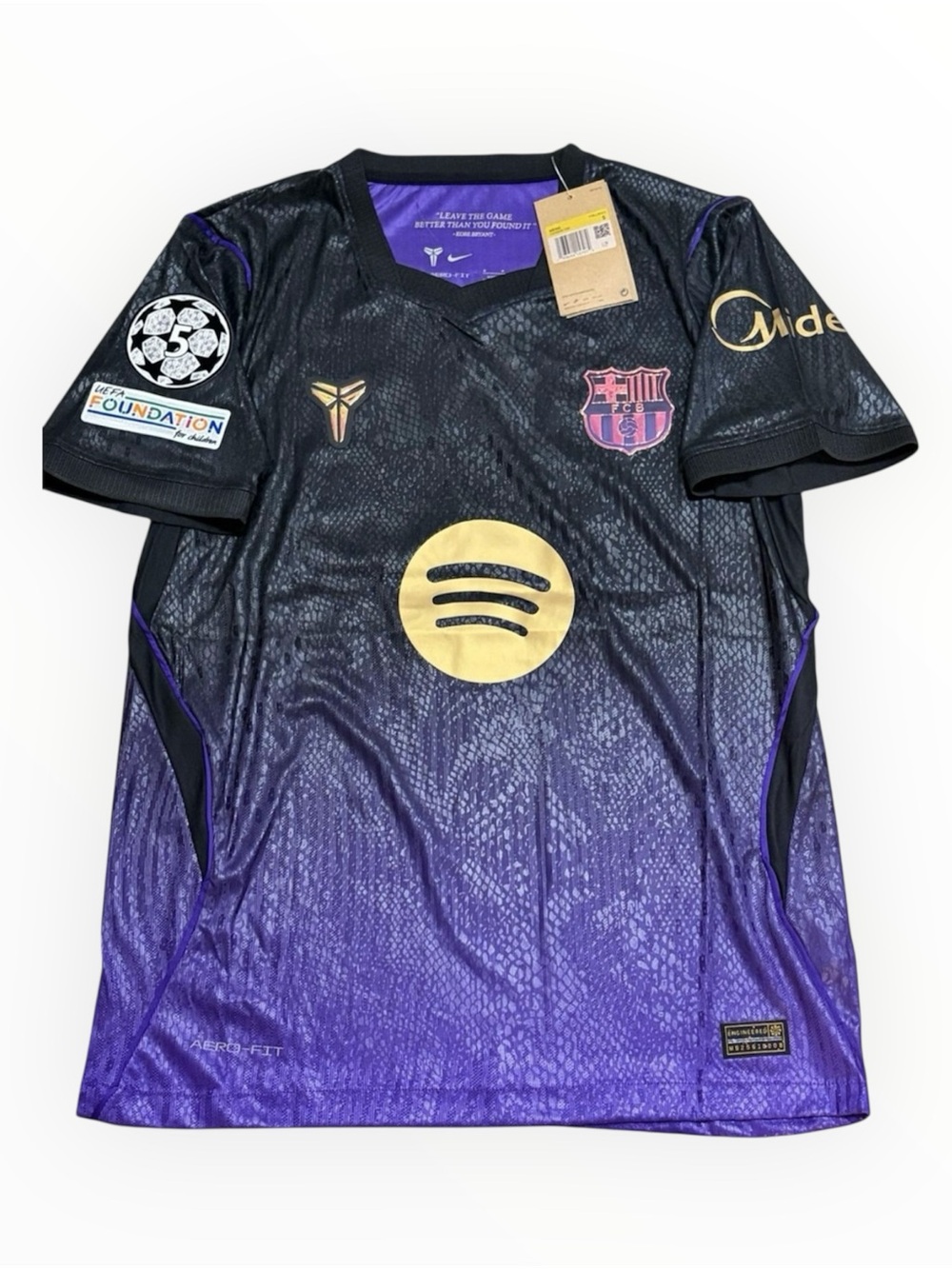 Pedri # 8 Barcelona Kobe Soccer Jersey Purple Black 💯FAST SHIPPING NWT - Picture 2 of 5